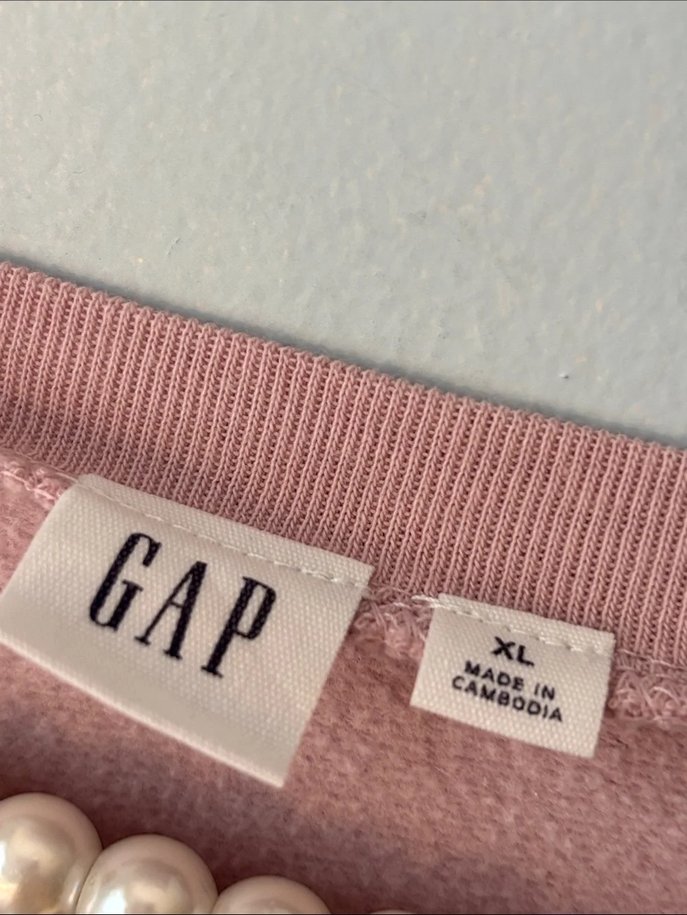 GAP Dusty Rose Sweatshirt with Gold Logo - Picture 3 of 6